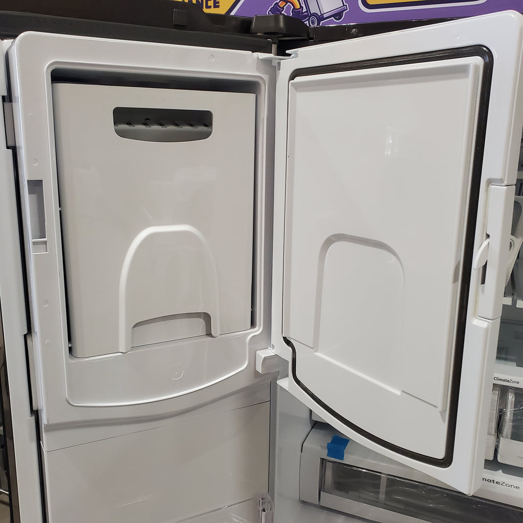 Pictures of GE Energy Star 3 Door French Door 27.7 Cu. Ft. Refrigerator with TwinChill Evaporators in Fingerprint Resistant Stainless Steel GFE28GYNFS - New in Box - Neu Appliance Outlet - Discount Appliance Outlet in Austin, Tx
