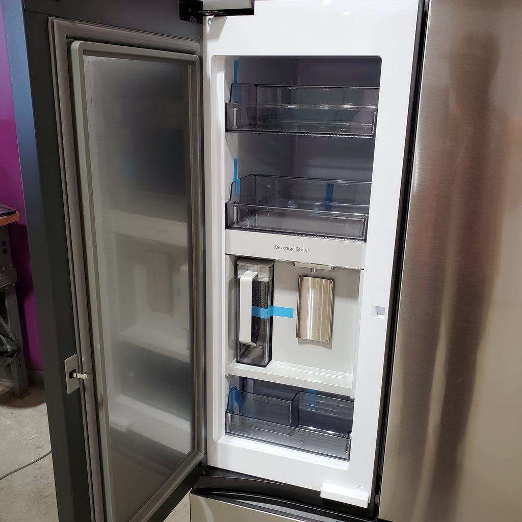 Samsung Bespoke 3-Door French Door Refrigerator (30 cu. ft.) with Beverage Center™ in Stainless Steel with Auto Fill Water Pitcher 3SD738 - RF30BB6600QL - Scratch & Dent (Minor)