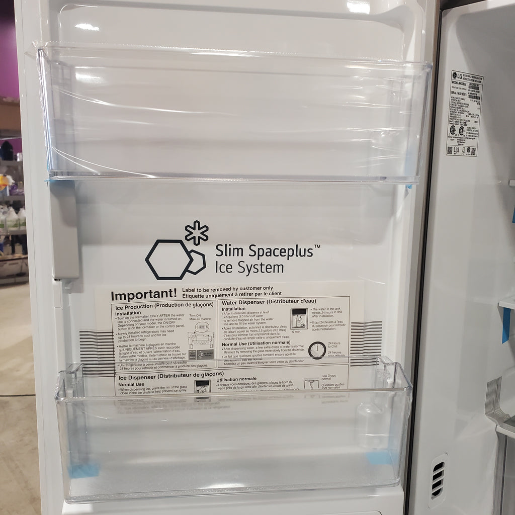LG 26 cu ft ENERGY STAR Counter-Depth Smart French Door Refrigerator in Fingerprint Resistant Stainless Steel with Dual Ice Maker 3SD683 - LRFXC2606S - Scratch & Dent (Moderate)