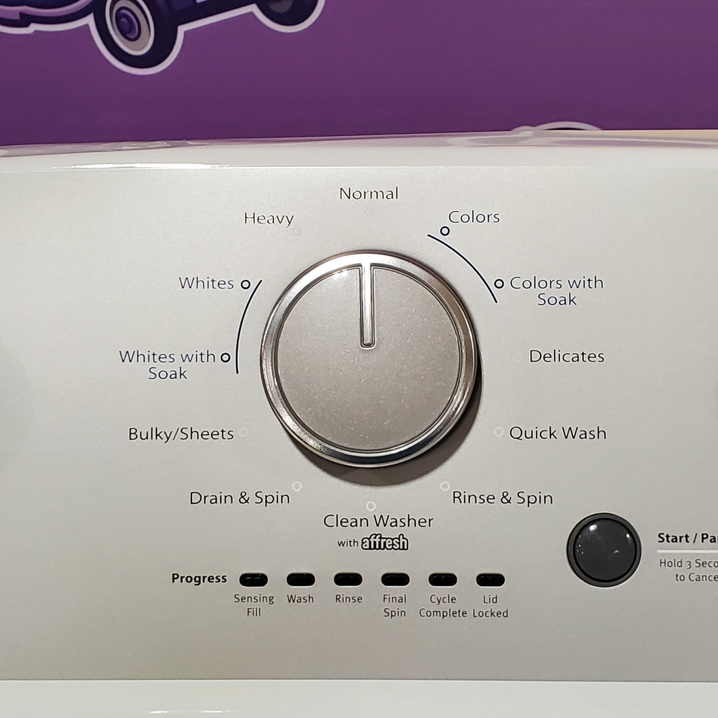 Whirlpool 3.8–3.9 Cu. Ft.  Top Load Washer with 2 in 1 Removable Agitator and Soil Level Selection WTW4957PW - Open Box and Whirlpool 7-cu ft Vented Electric Dryer 16050 - WGD4815EW - Scratch & Dent (Minor)