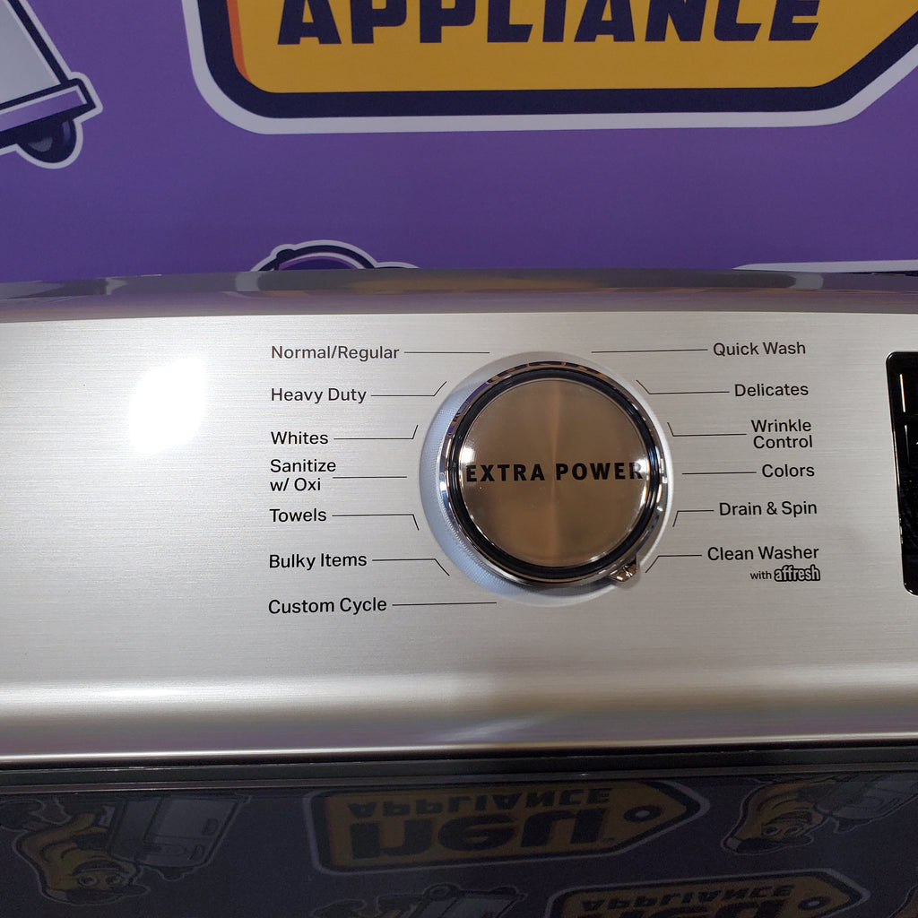 Pictures of Maytag 5.3 cu. ft. Metallic Slate Smart Capable ENERGY STAR Top Load Washing Machine with Extra Power MVW7232HC - Scratch & Dent (Minor) and Maytag 7.4 Cu. Ft. Metallic Slate Electric Dryer with Extra Power MED7230HC - Open Box - Neu Appliance Outlet - Discount Appliance Outlet in Austin, Tx