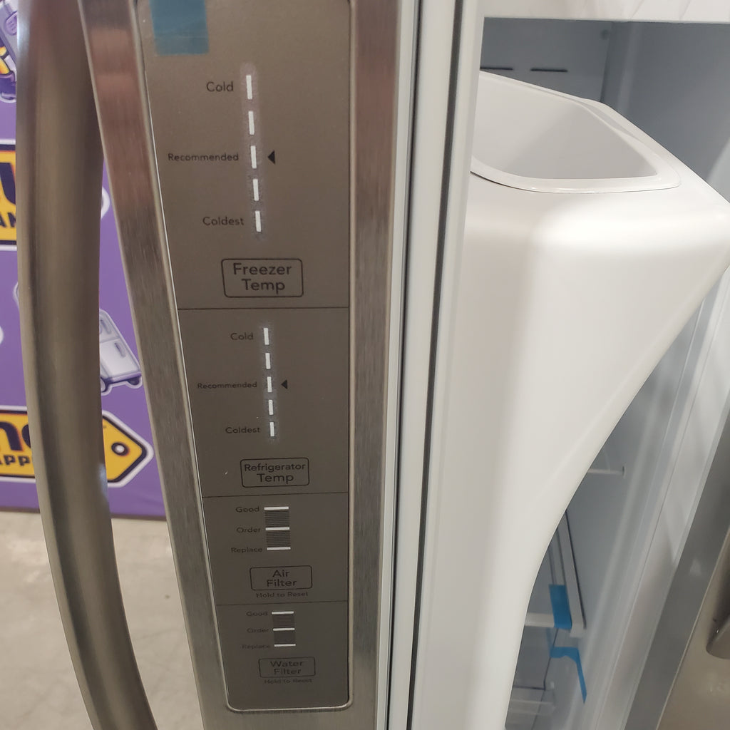 Pictures of Frigidaire 25.6 cu. ft. ENERGY STAR Side by Side Refrigerator with Exterior Water and Ice Dispenser in Stainless Steel FRSS2623AS - Scratch & Dent (Moderate) - Neu Appliance Outlet - Discount Appliance Outlet in Austin, Tx