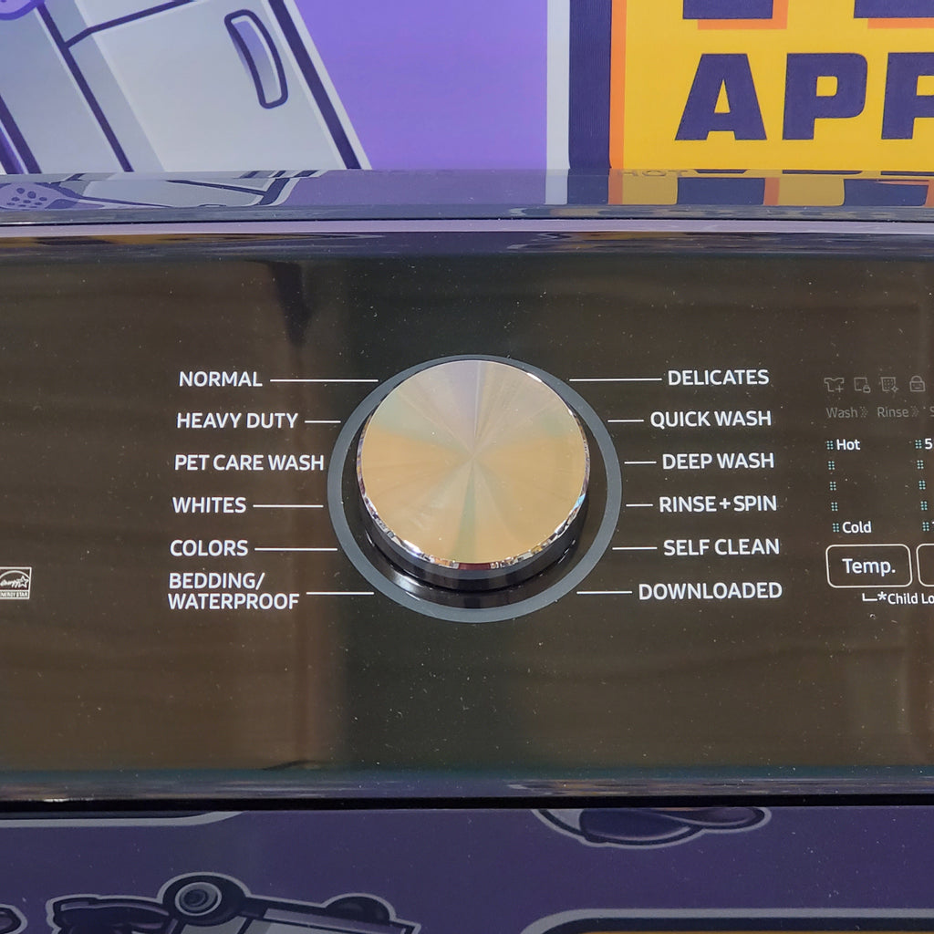 Pictures of Samsung 5.4 cu. ft. Smart Top Load Washer with Pet Care Solution and Super Speed Wash WA54CG7150AD - New in Box and Samsung Pet Care Dry and Steam Sanitize+ 7.4-cu ft Steam Cycle Smart Gas Dryer DVG54CG7150D - New in Box - Neu Appliance Outlet - Discount Appliance Outlet in Austin, Tx