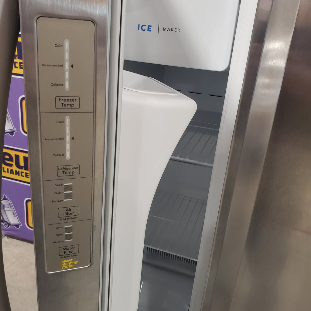 Frigidaire 25.6 cu. ft. ENERGY STAR Side by Side Refrigerator with Exterior Water and Ice Dispenser in Stainless Steel 20231SD239 - FRSS2623AS - Scratch & Dent (Minor)