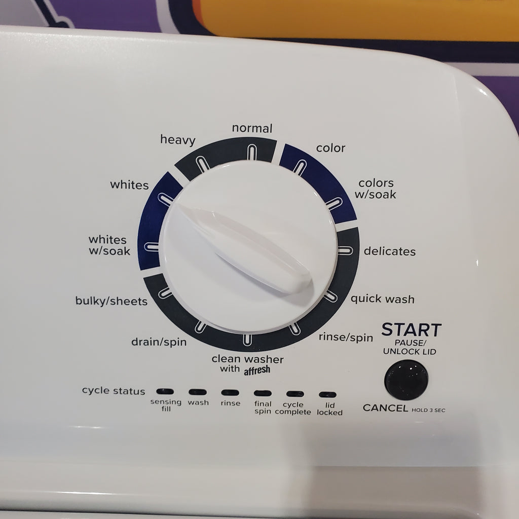 Amana 3.8 Cu. Ft. Top Load Washer with High Efficiency Agitator NTW4519JW - Scratch & Dent (Minor) and Amana 6.5 Cu. Ft. Electric Dryer with Wrinkle Prevent Option 16053 - NED4655EW - Open Box