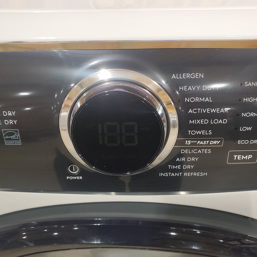Electrolux 4.5 Cu.Ft. Stackable Front Load Washer with Steam and SmartBoost Wash System ELFW7637AW  - Open Box and Electrolux 8.0 Cu. Ft. Front Load Perfect Steam™ Gas Dryer with LuxCare® Dry and Instant Refresh ELFG7626BW - Scratch & Dent (Minor)
