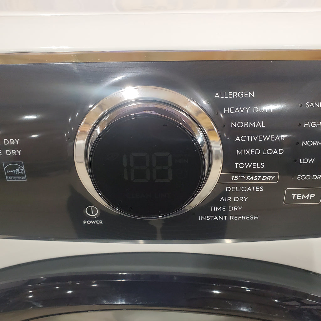 Electrolux 4.5 Cu.Ft. Stackable Front Load Washer with Steam and SmartBoost Wash System ELFW7637AW  - Open Box and Electrolux 8.0 Cu. Ft. Front Load Perfect Steam™ Gas Dryer with LuxCare® Dry and Instant Refresh 16270 - ELFG7626BW - Scratch & Dent (Minor)