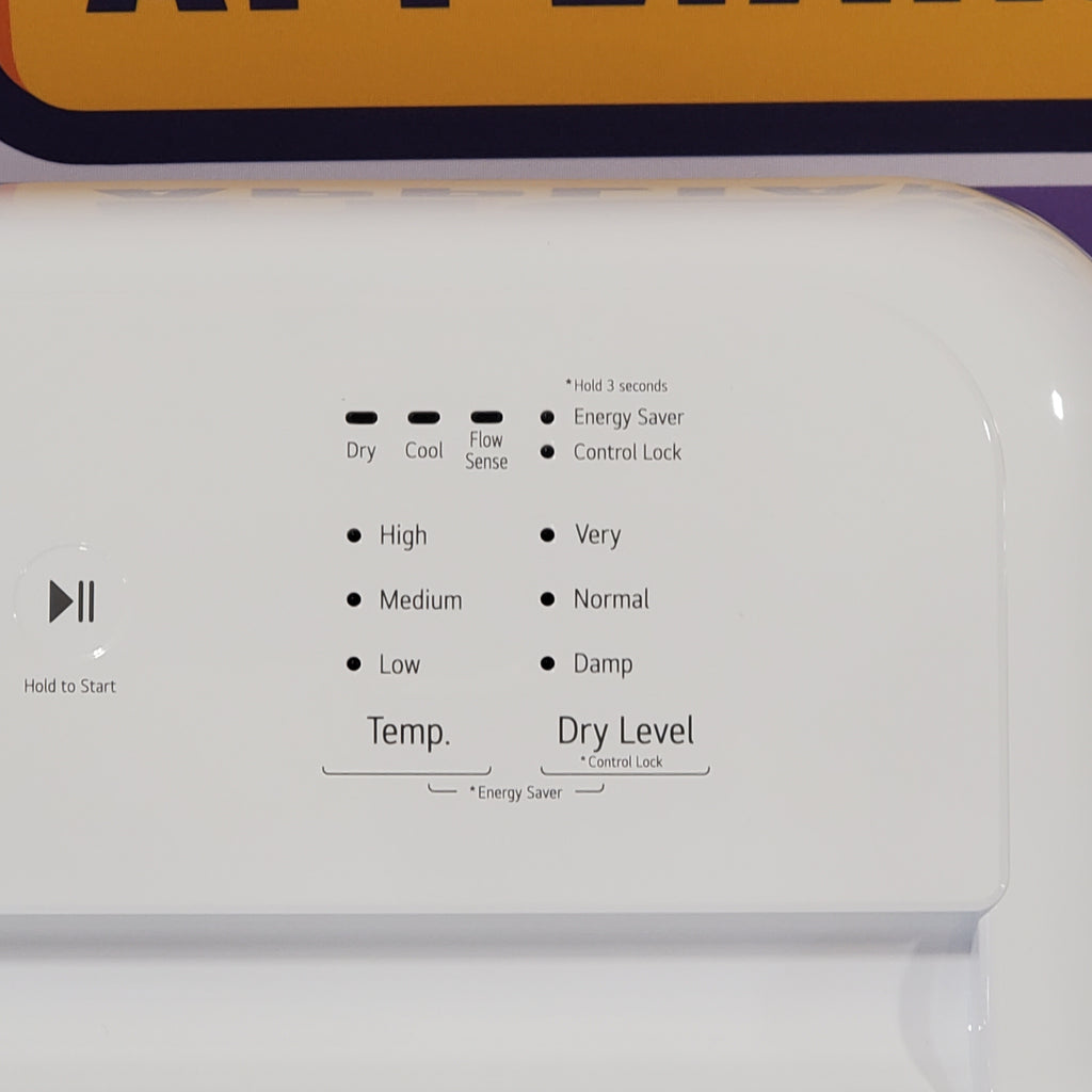 Pictures of LG 7.3 Cu. Ft. Electric Rear Control Ultra Large Capacity Dryer in White with Sensor Dry DLE6100W - Open Box - Neu Appliance Outlet - Discount Appliance Outlet in Austin, Tx