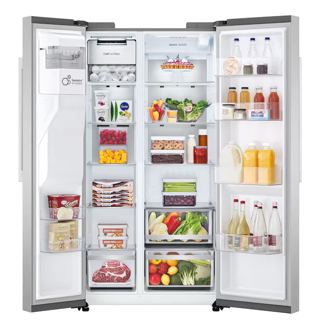 LG 27 cu. ft. Smart Side-by-Side Refrigerator with Smooth Touch Ice & Water Dispenser LL27T3530S - Scratch & Dent (Minor)