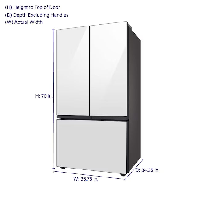 Samsung Bespoke Stainless Steel 3 Door French Door 30 Cu. Ft. Refrigerator with Beverage Center RF30BB660012 - Scratch & Dent (Minor)