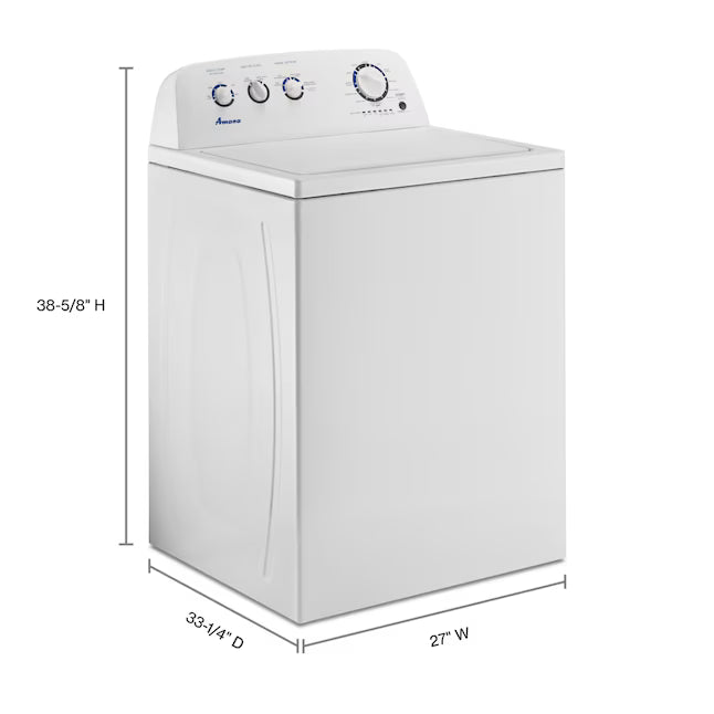Amana Top Load 3.8 Cu. Ft. Washer with High Efficiency Agitator in White 22132SD124 - NTW4519JW - Scratch & Dent (Minor)