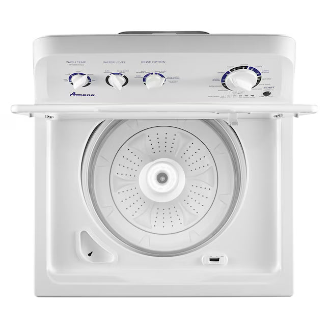Amana Top Load 3.8 Cu. Ft. Washer with High Efficiency Agitator in White 22132SD124 - NTW4519JW - Scratch & Dent (Minor)