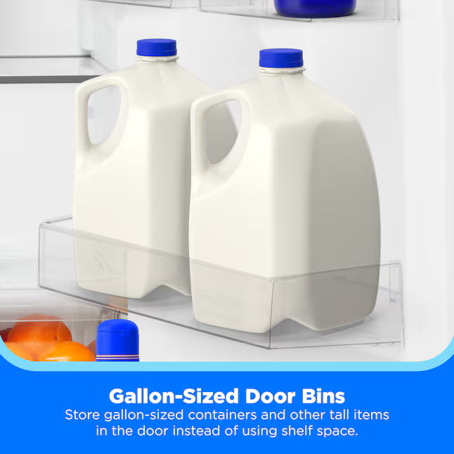 Midea Garage Ready 18 Cu. Ft. Top Freezer Refrigerator with Gallon Sized Door Bins, Ice Maker Ready, and LED Lighting 225521178 - MRT18D3BBB
