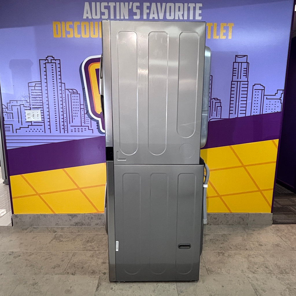 Pictures of LG Graphite Steel Front Load WashTower Single Unit with Center Controls 4.5 Cu. Ft. Washer and 7.4 Cu. Ft. Dryer WKE100HVA - Scratch and Dent (Minor) - Neu Appliance Outlet - Discount Appliance Outlet in Austin, Tx