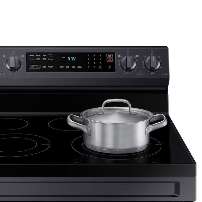 Samsung 6.3 cu. ft. Smart Freestanding Electric Range with No-Preheat Air Fry & Convection in Stainless Steel 25SD116 - NE63A6511SS - Scratch & Dent - Moderate