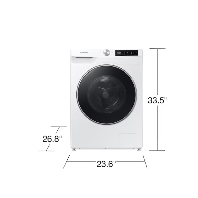 Samsung 24 in. 2.5 cu. ft. Compact Front Load Washer in White with AI Smart Dial and Super Speed Wash 251313SD1072 - WW25B6900AW - Scratch & Dent (Major)