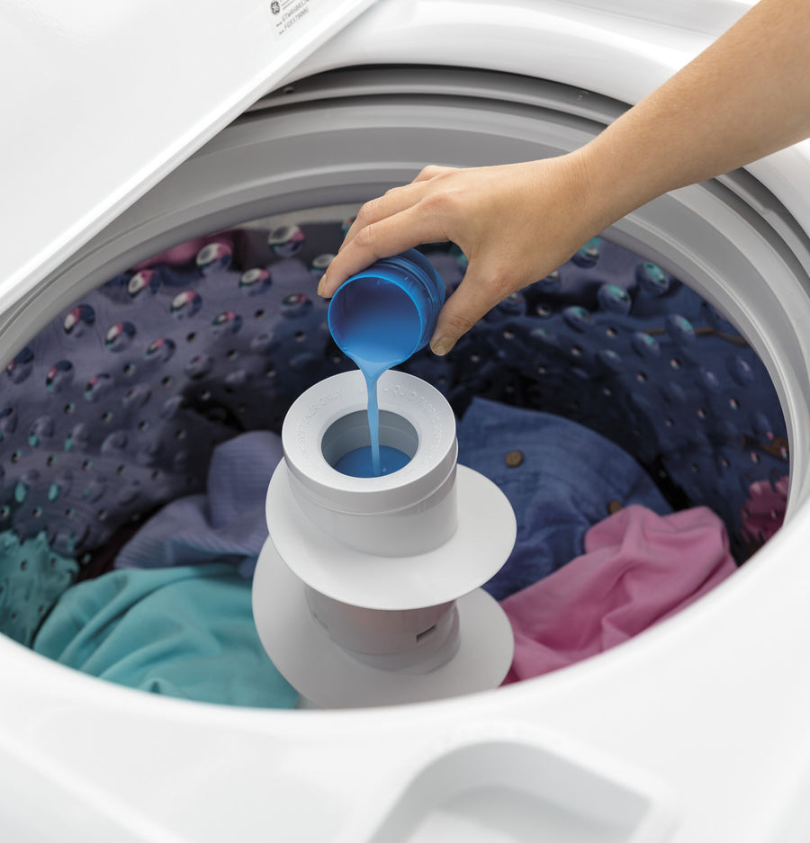 GE White Top Load 4.2 Cu. Ft. Washer with Stainless Steel Basket and Dual Action Agitator 05121CR89 - GTW460ASJWW - Certified Refurbished