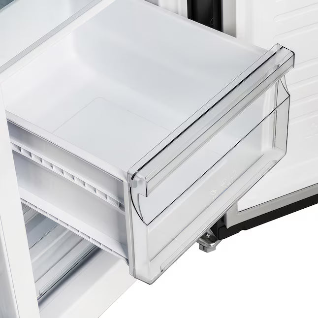 FORNO Salerno Espresso 15.62-cu ft Counter-Depth 33-in Wide Side-by-Side Refrigerator in Black FFRBI1805-33BLK - Scratch & Dent (Major)