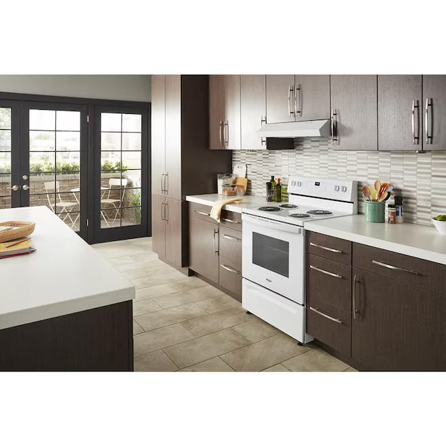 Whirlpool White 4.8 cu. ft. Electric Range with Keep Warm setting and Control Lock Mode WFC150M0JW - Open Box