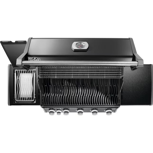 NAPOLEON Rogue PRO 625 Series Black 5-Burner Infrared Natural Gas Grill 1-Side Burner RP625SIB - Open Box