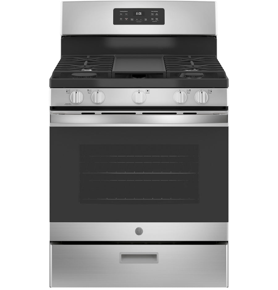 GE® Free-Standing Gas Range with Griddle in Stainless Steel JGBS66REKSS - New in Box