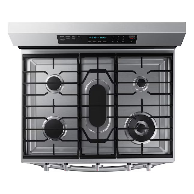 Samsung 5-Burner Freestanding Smart Gas Range in Stainless Steel with No Preheat AirFry and Wi-Fi Enabled Convection 31131SD2 - NX60A6711SS - Scratch & Dent (Minor)