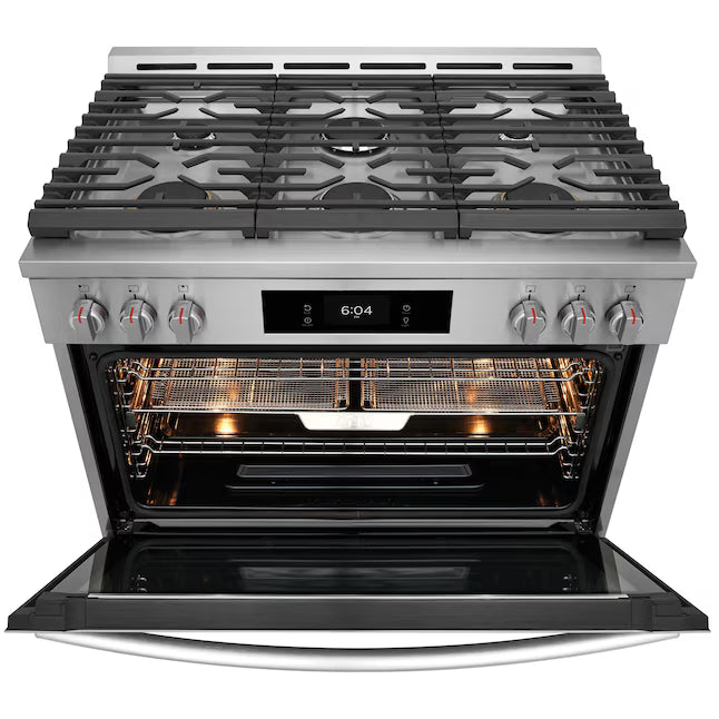 Frigidaire Gallery Stainless Steel 36" Gas Range with Quick Preheat + Air Fry 20132SD308 - GCFG3661AF - Scratch & Dent (Moderate)