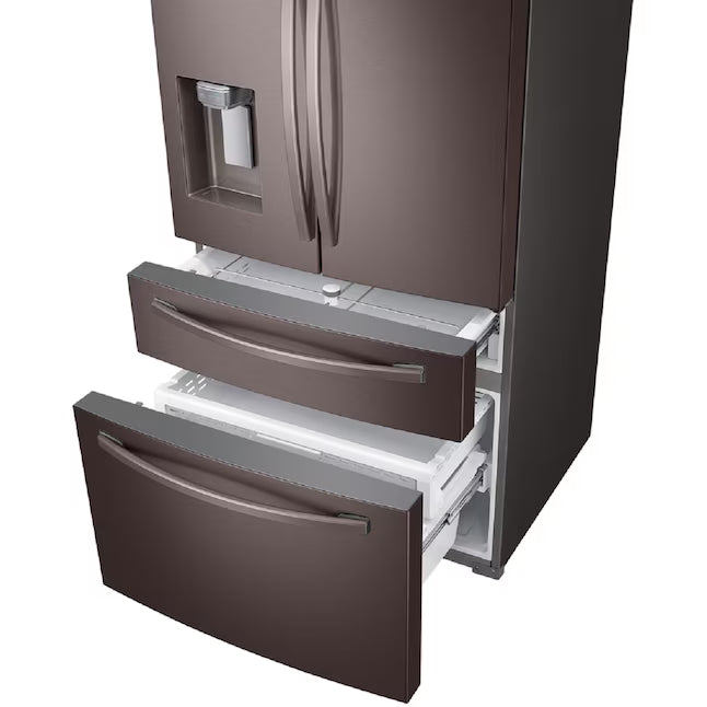 Samsung 22.6 Cu. Ft. 4-Door French Door Counter Depth Refrigerator in Tuscan Stainless Steel RF24R7201DT - Scratch & Dent (Minor)