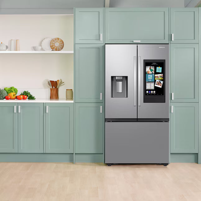 Samsung Stainless Steel 30 cu. ft. Mega Capacity 3-Door French Door Refrigerator with Family Hub™  RF32CG5900SRAA - Scratch & Dent (Major)