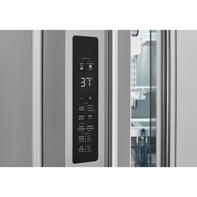 Frigidaire Professional Stainless Steel Counter Depth 3 Door French Door 23 Cu. Ft. Refrigerator with Adjustable Temperature Drawer and CrispSeal Plus Crispers 31132SD85 - PRFG2383AFC - Scratch and Dent (Minor)