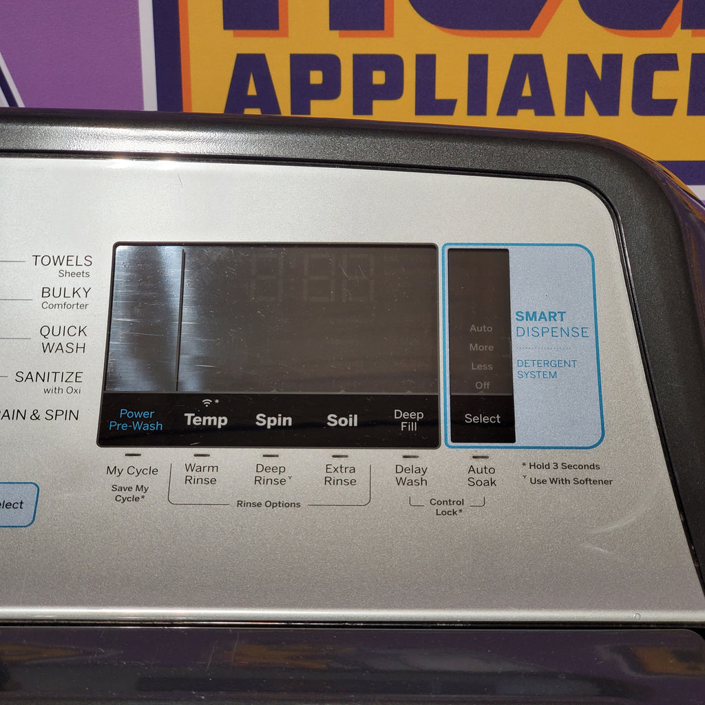 Pictures of GE® ENERGY STAR® 5.2 cu. ft. Capacity Smart Top Load Washer with Sanitize w/Oxi and SmartDispense 1CR5106 - GTW840CPNDG - Certified Refurbished - Neu Appliance Outlet - Discount Appliance Outlet in Austin, Tx