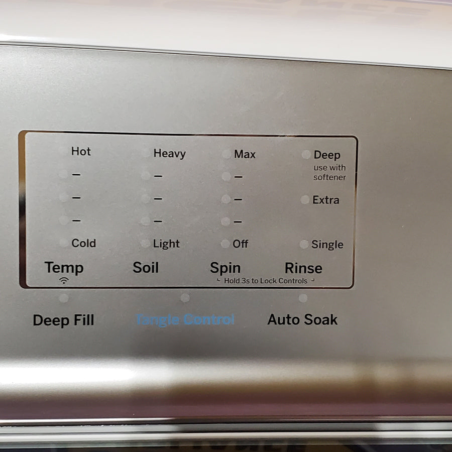 GE Profile™ ENERGY STAR® 5.0 cu. ft. Capacity Washer with Smarter Wash Technology PTW600BSRWS - New in Box and GE Profile™ ENERGY STAR® 7.4 cu. ft. Capacity Electric Dryer with Sanitize Cycle 16229 - PTD60EBSRWS - Scratch & Dent (Moderate)