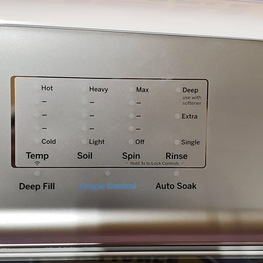 Pictures of GE Profile™ ENERGY STAR® 5.0 cu. ft. Capacity Washer with Smarter Wash Technology PTW600BSRWS - New in Box and GE Profile™ ENERGY STAR® 7.4 cu. ft. Capacity Electric Dryer with Sanitize Cycle 16229 - PTD60EBSRWS - Scratch & Dent (Moderate) - Neu Appliance Outlet - Discount Appliance Outlet in Austin, Tx