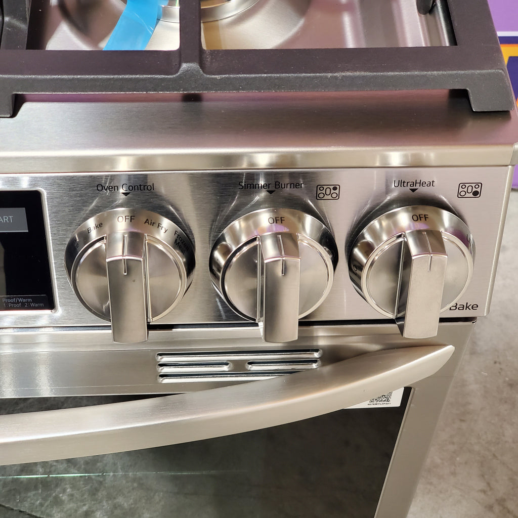 Pictures of LG 6.3 cu ft. Smart wi-fi Enabled ProBake Convection® InstaView® Gas Slide-In Range with Air Fry in Print Proof Stainless Steel 10SD34 - LSGL6335F - Open Box - Neu Appliance Outlet - Discount Appliance Outlet in Austin, Tx