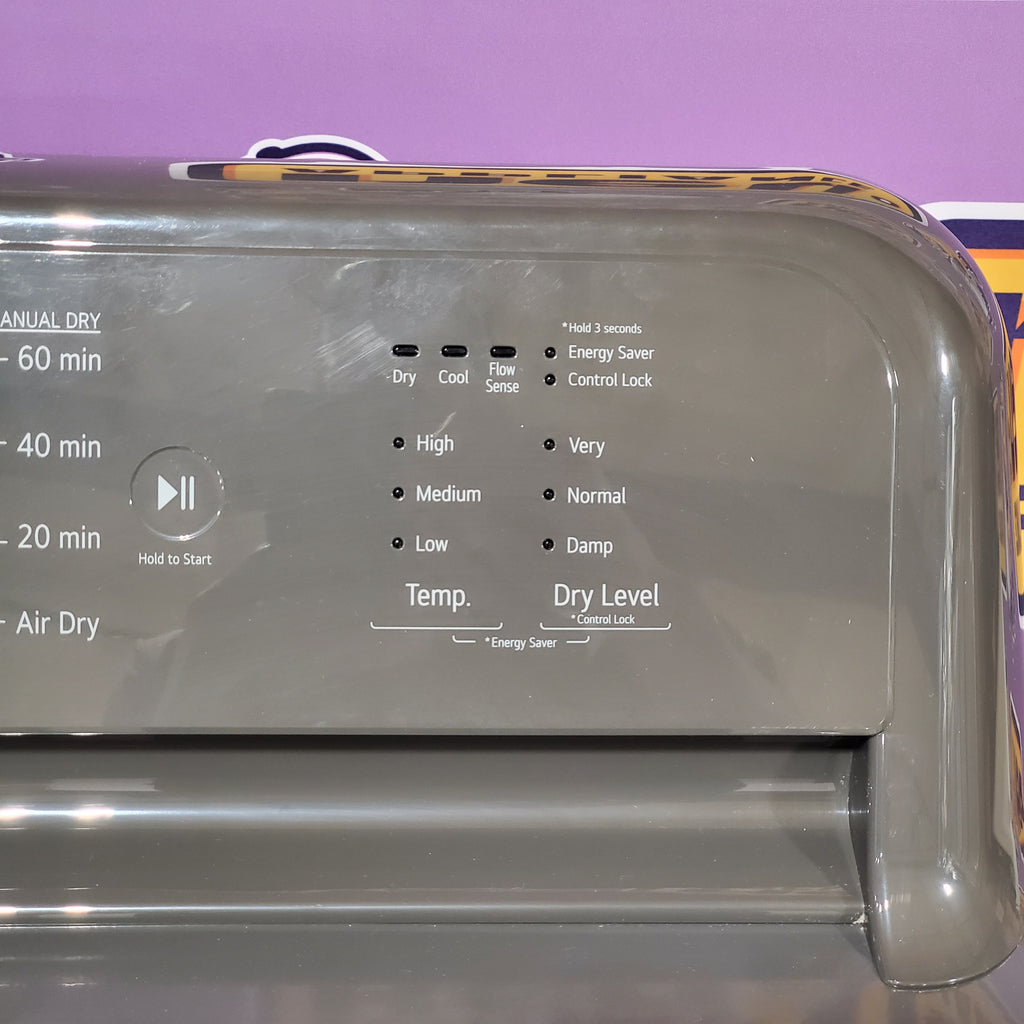 LG 7.3 cu. ft. Ultra Large High Efficiency Electric Dryer in Monochrome Grey 24SD13 - DLE6100M - Scratch & Dent (Minor)