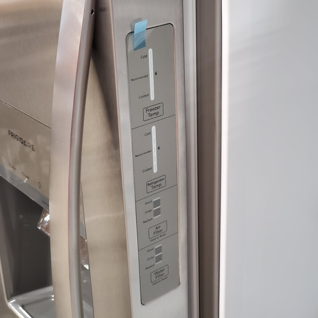Frigidaire 25.6 cu. ft. ENERGY STAR Side by Side Refrigerator with Exterior Water and Ice Dispenser in Stainless Steel 3SD1078 - FRSS2623AS - Scratch & Dent (Minor)