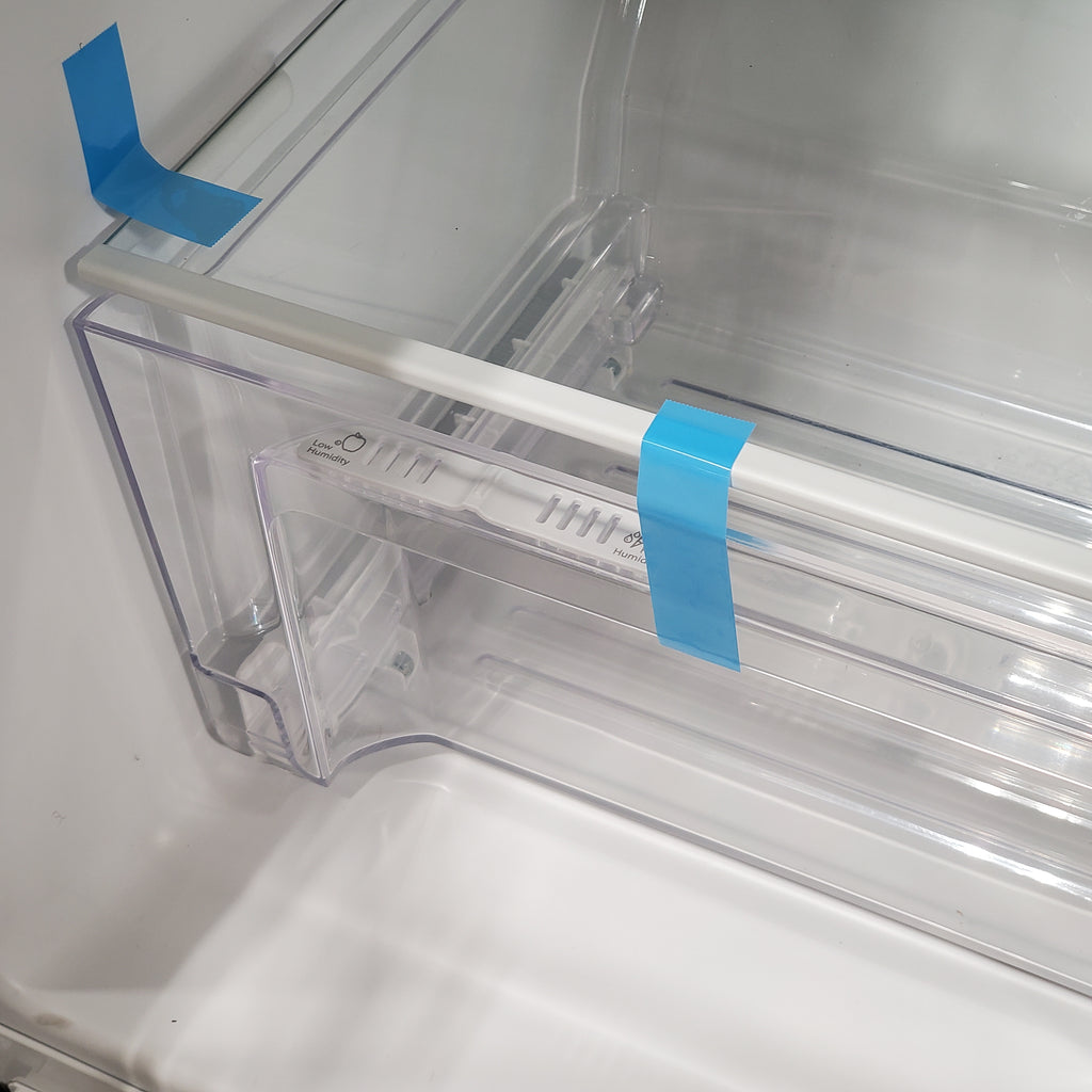 Pictures of Whirlpool 33" Wide Top Freezer 20.5 cu ft Refrigerator with Ice Maker and Frameless Glass Shelves and Flexi-Slide Bin 22SD026 - WRT311FZDW - Scratch & Dent (Minor) - Neu Appliance Outlet - Discount Appliance Outlet in Austin, Tx