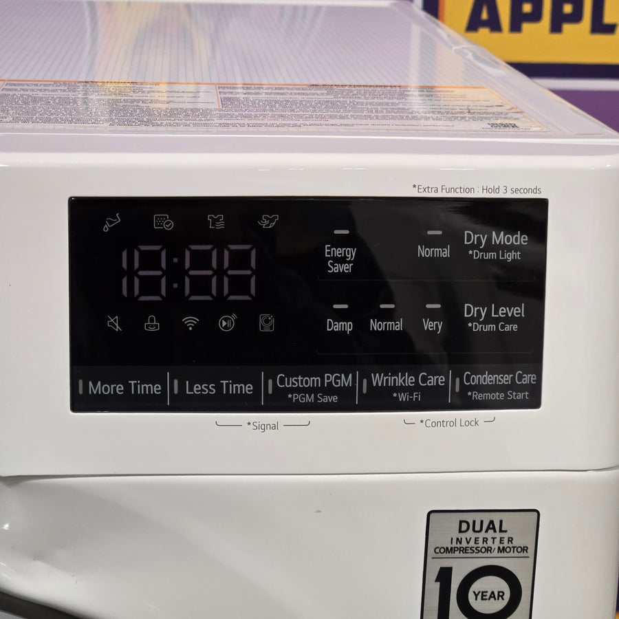 LG 2.4 cu.ft. Compact Front Load Washer with Built-In Intelligence WM1455HWA - Scratch & Dent (Minor) and LG 4.2 cu.ft. Smart wi-fi Enabled Compact Front Load Dryer with Dual Inverter HeatPump™ Technology 16215 - DLHC1455W - Open Box