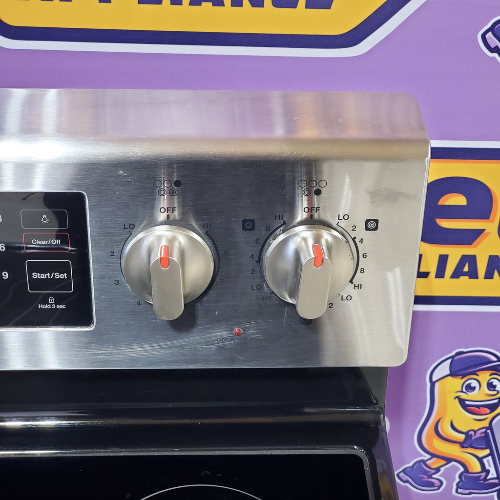 Samsung 30-in Glass Top 5 Elements 5.9-cu ft Self-Cleaning Convection Oven Freestanding Electric Range in Stainless Steel 1CR02115 - NE597R0ABSR - Certified Refurbished