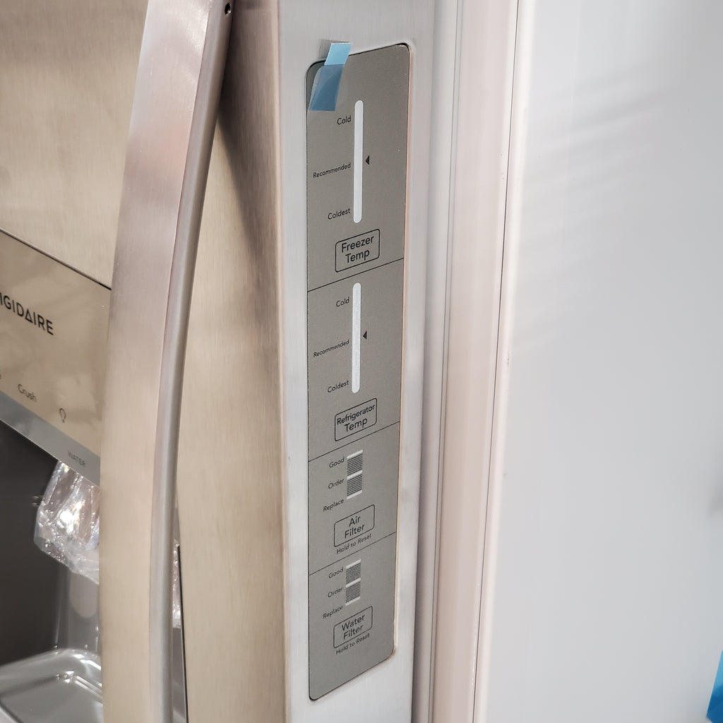 Frigidaire 25.6 cu. ft. ENERGY STAR Side by Side Refrigerator with Exterior Water and Ice Dispenser in Stainless Steel 3SD813 - FRSS2623AS - Scratch & Dent (Minor)