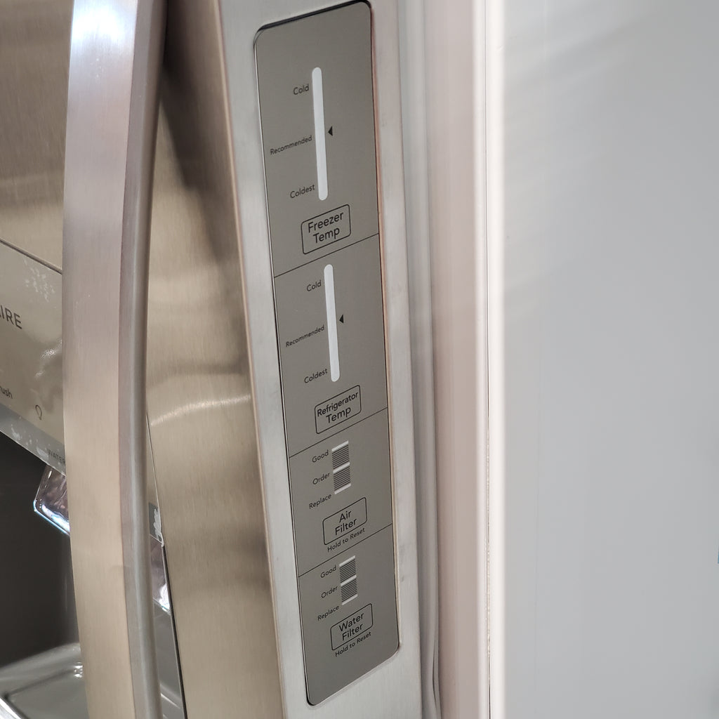 Frigidaire 25.6 cu. ft. ENERGY STAR Side by Side Refrigerator with Exterior Water and Ice Dispenser in Stainless Steel 3SD944 - FRSS2623AS - Scratch & Dent (Moderate)