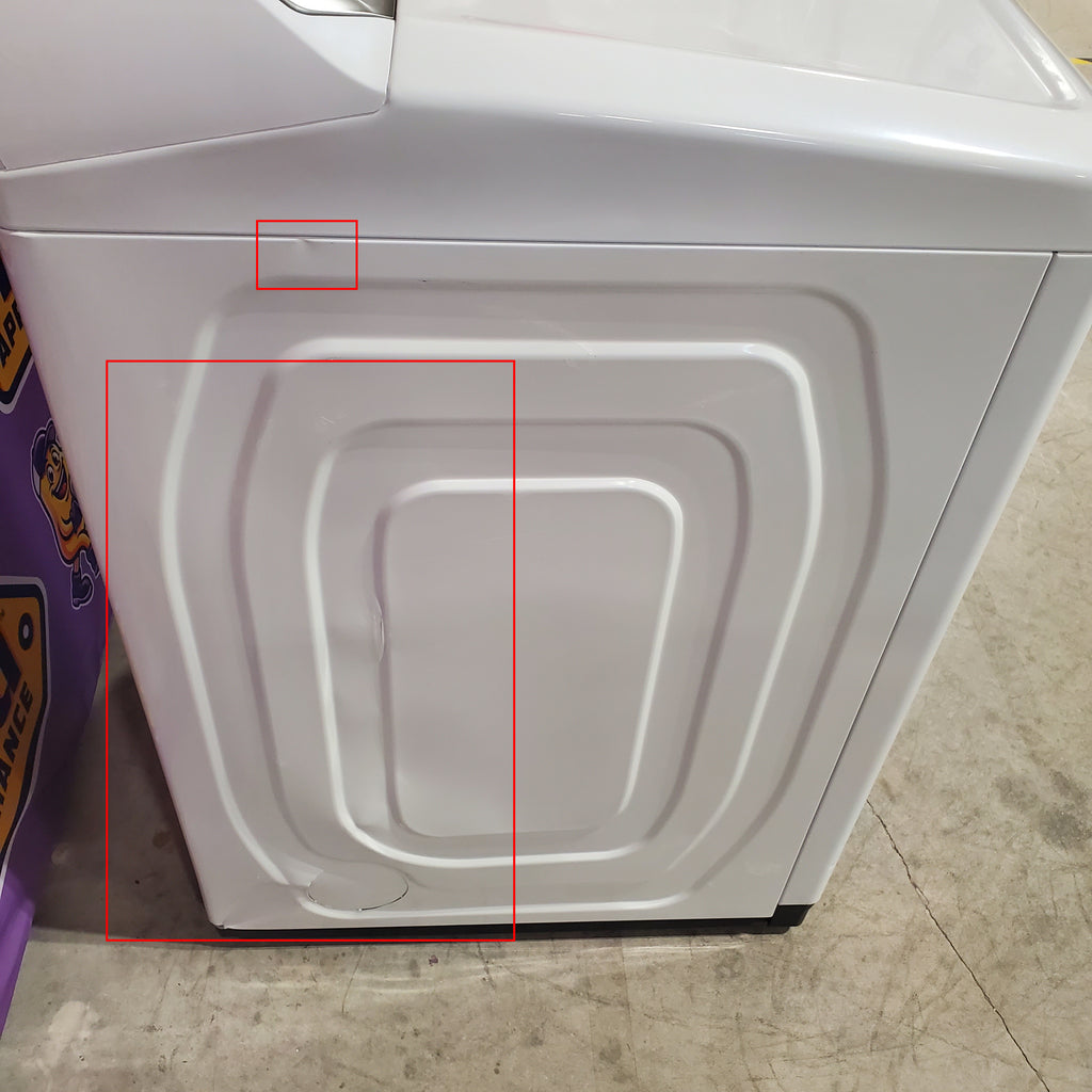 Pictures of Samsung White Smart Electric 7.4 Cu. Ft. Dryer with Sensor Dry and Steam Sanitize+ 5SD257 - DVE52A5500W - Scratch & Dent (Moderate) - Neu Appliance Outlet - Discount Appliance Outlet in Austin, Tx