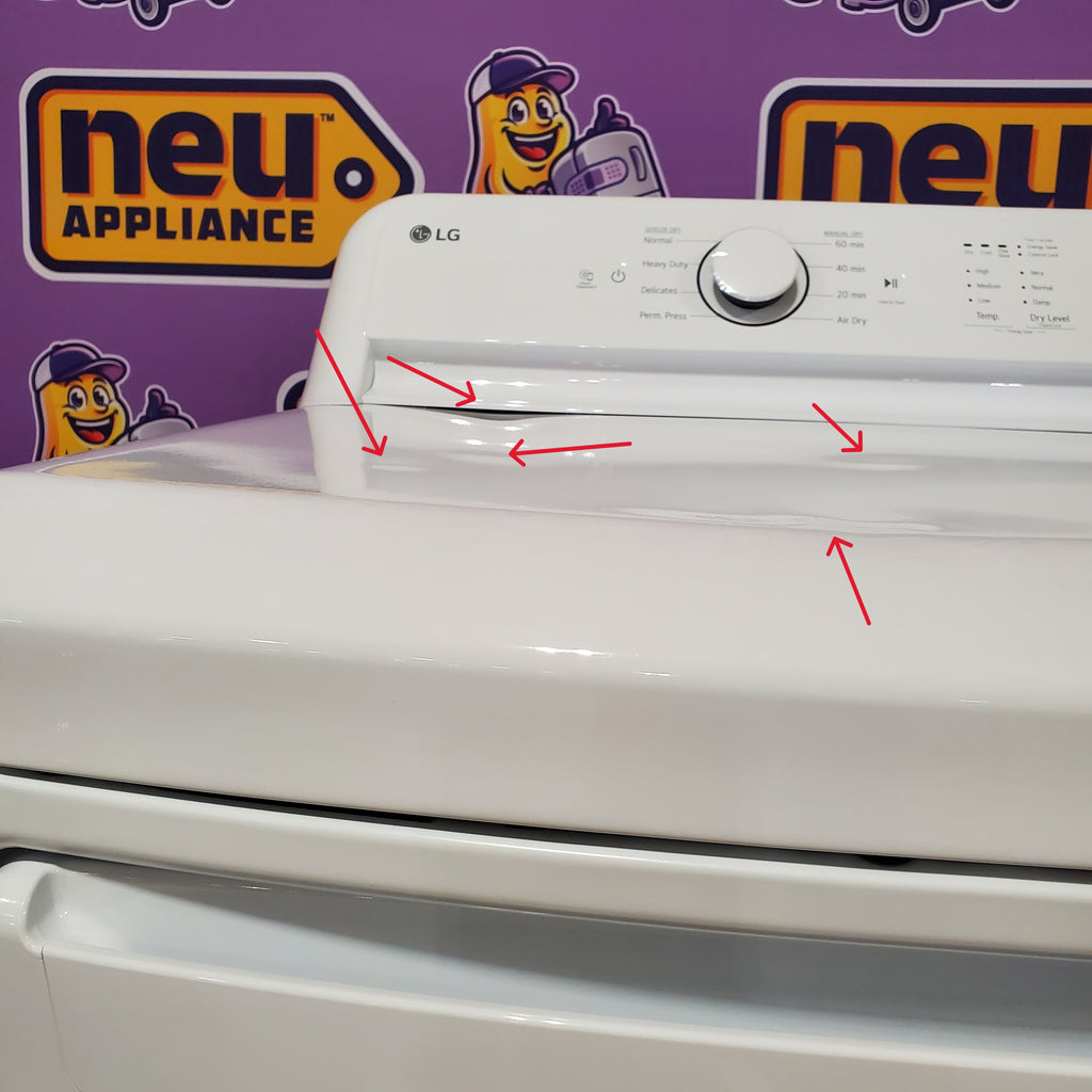 LG 4.3 cu. ft. Capacity Top Load Washer with TurboDrum™ Technology and Impeller WT6100CW - Scratch & Dent (Minor) and LG 7.3 Cu. Ft.  Electric Rear Control Ultra Large Capacity Dryer in White with Sensor Dry 16068 - DLE6100W - Scratch & Dent (Minor)