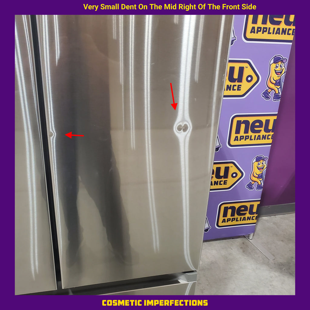 Pictures of Samsung 25 cu. ft. 33" Wide Standard Depth 3-Door French Door Smart Refrigerator in Stainless Steel with Beverage Center and Dual Ice 4SD416 - RF25C5551SR - Scratch & Dent (Minor) - Neu Appliance Outlet - Discount Appliance Outlet in Austin, Tx