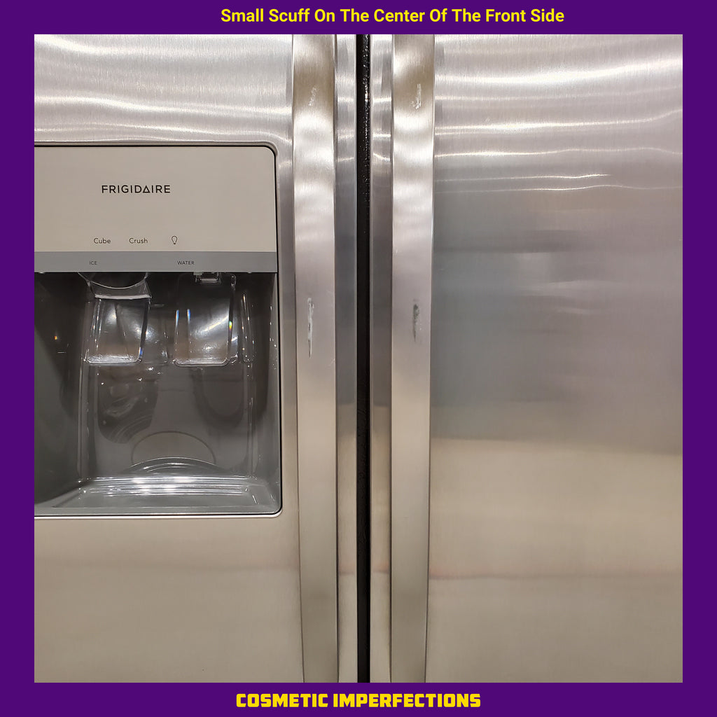Pictures of Frigidaire 25.6 cu. ft. ENERGY STAR Side by Side Refrigerator with Exterior Water and Ice Dispenser in Stainless Steel 20SD103 - FRSS2623AS - Scratch & Dent (Minor) - Neu Appliance Outlet - Discount Appliance Outlet in Austin, Tx
