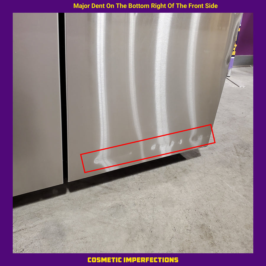 Samsung Counter-Depth 22.9-cu ft 4 -Door ENERGY STAR Certified Smart Compatible French Door Refrigerator with Dual Ice Maker in Fingerprint Resistant Stainless Steel RF23A9071SR - Scratch & Dent (Major)