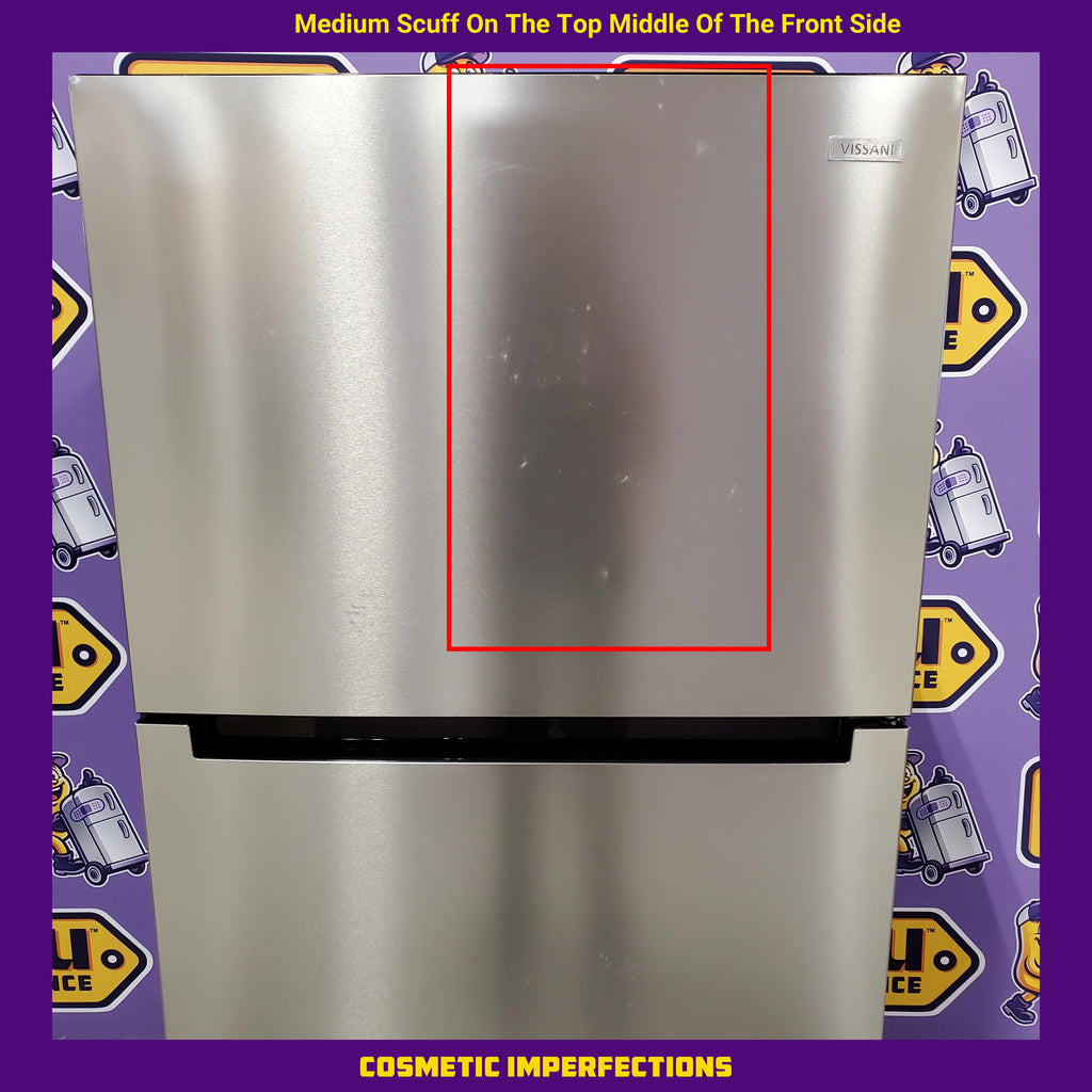 Vissani 18.1 cu. ft. Top Freezer Refrigerator in Fingerprint Resistant Stainless Steel Look, Garage Ready 251311SD921 - MDTF18SSR5 - Scratch & Dent (Moderate)