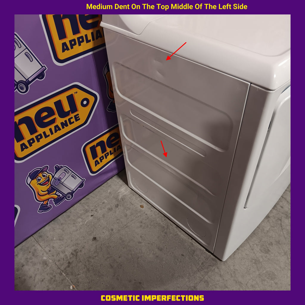 GE White Top Load 4.0 Cu. Ft. Capacity Washer with Stainless Steel Wash Basket GTW325ASWWW - New in Box and GE White Electric 7.2 Cu. Ft. Dryer with Aluminized Alloy Drum 16239 - GTD42EASJWW - Certified Refurbished
