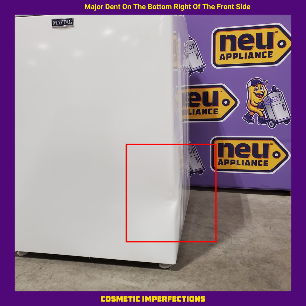 Pictures of Maytag Top Load 4.8 cu ft Washer with Deep Fill and Slow-Close Glass Lid MVW6200KW - Scratch & Dent (Major) and Maytag 7.0 cu ft Electric Dryer with Moisture Sensing and Quick Dry Cycle 16174 - MED6200KW - Scratch & Dent (Major) - Neu Appliance Outlet - Discount Appliance Outlet in Austin, Tx