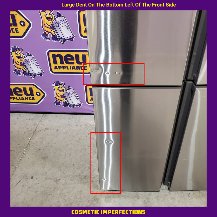 Haier 16.8 cu. ft. Counter Depth French Door Refrigerator in Stainless Steel QHE16HYPFS - Scratch & Dent (Major)